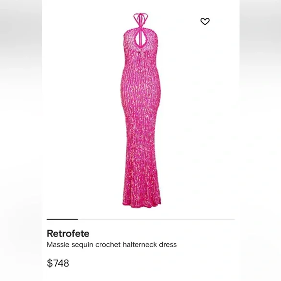 Retrofete massie sequin crochet halter neck maxi dress - Picture 2 of 6